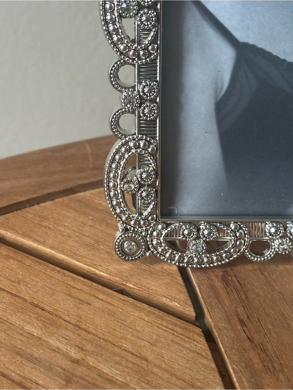 NOS 5”x7” Picture Frame Rhinestone Crystal Ornate Photo Frame Tabletop